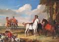 unknow artist Horses and Hunter Germany oil painting art
